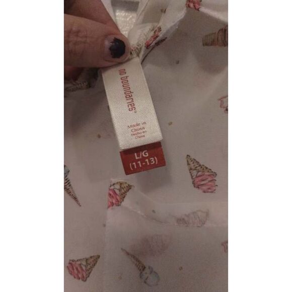 NB Novelty Ice Cream print sheer open back collard sleeveless button down - Picture 3 of 5